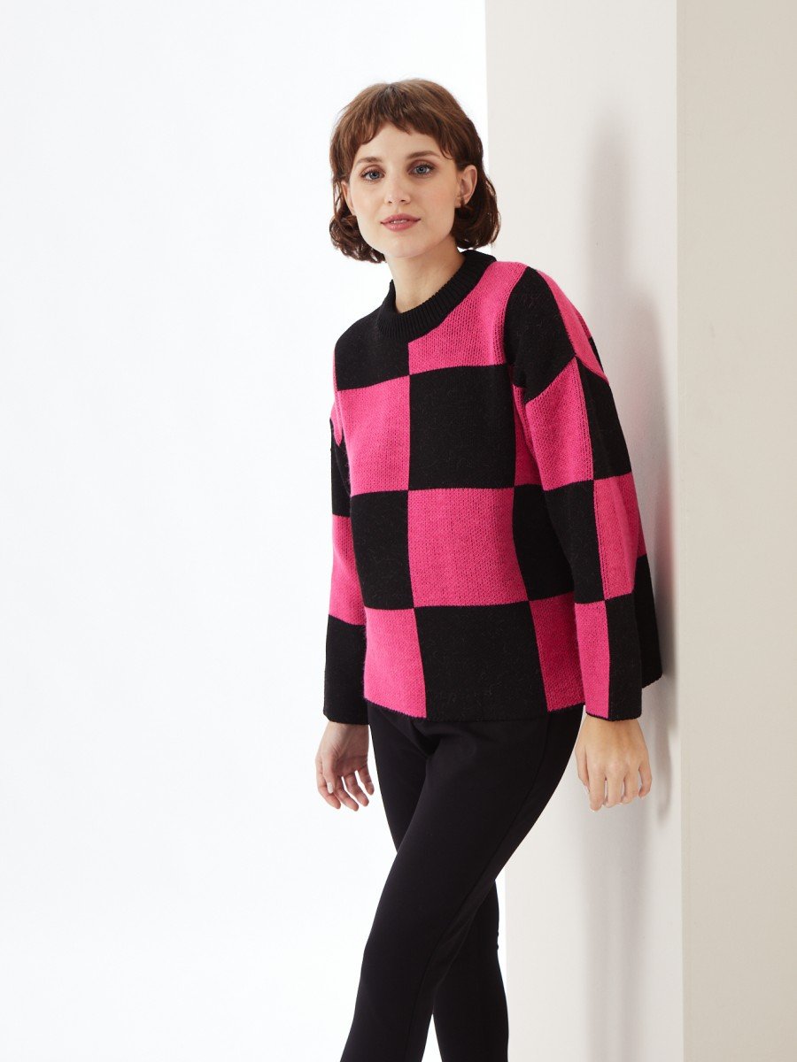SWEATER COMBINADO CUADROS