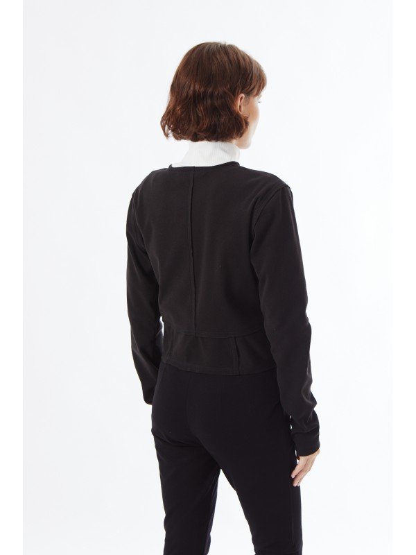 CAMPERA GAMUZADA CON RECORTES
