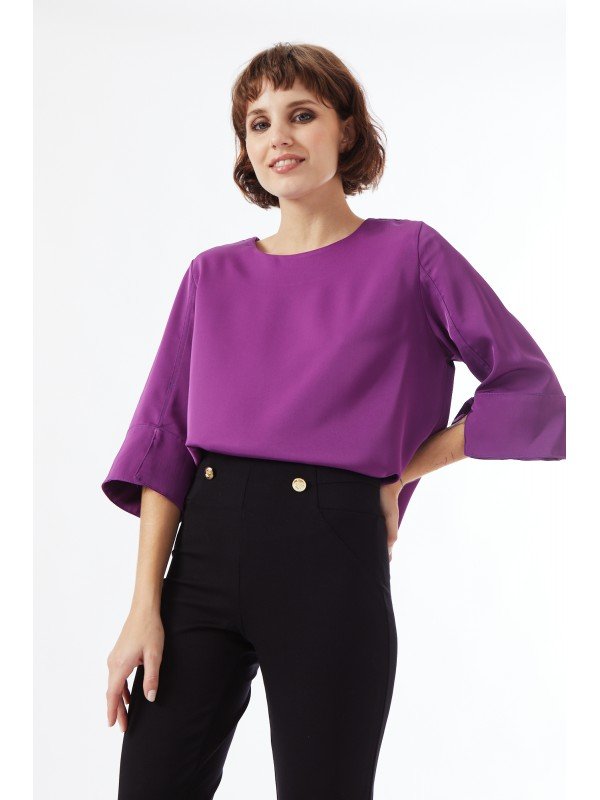 BLUSA MANGA AL CODO ESPALDA ABIERTA