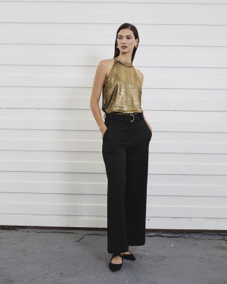 PANTALON ANCHO CON CINTO