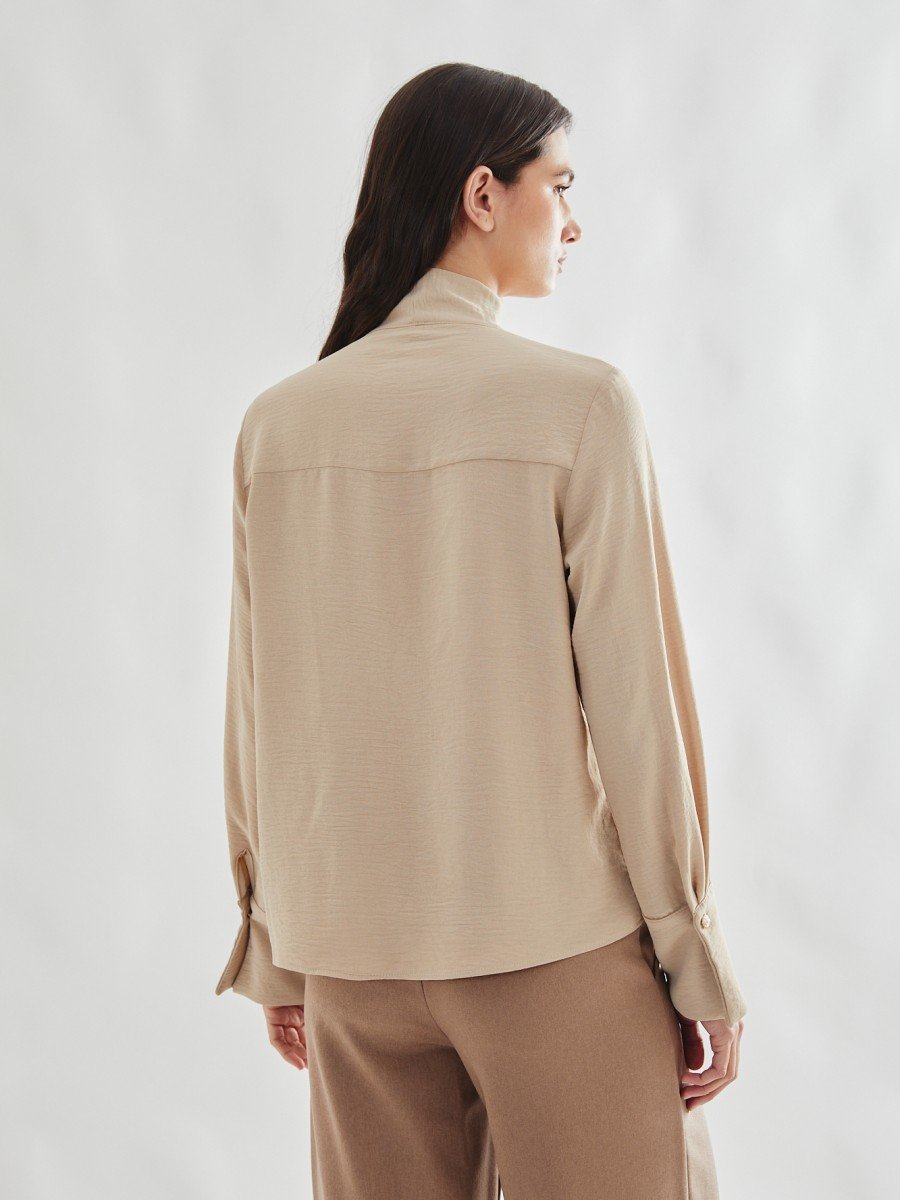 BLUSA MANGA LARGA CON LAZO