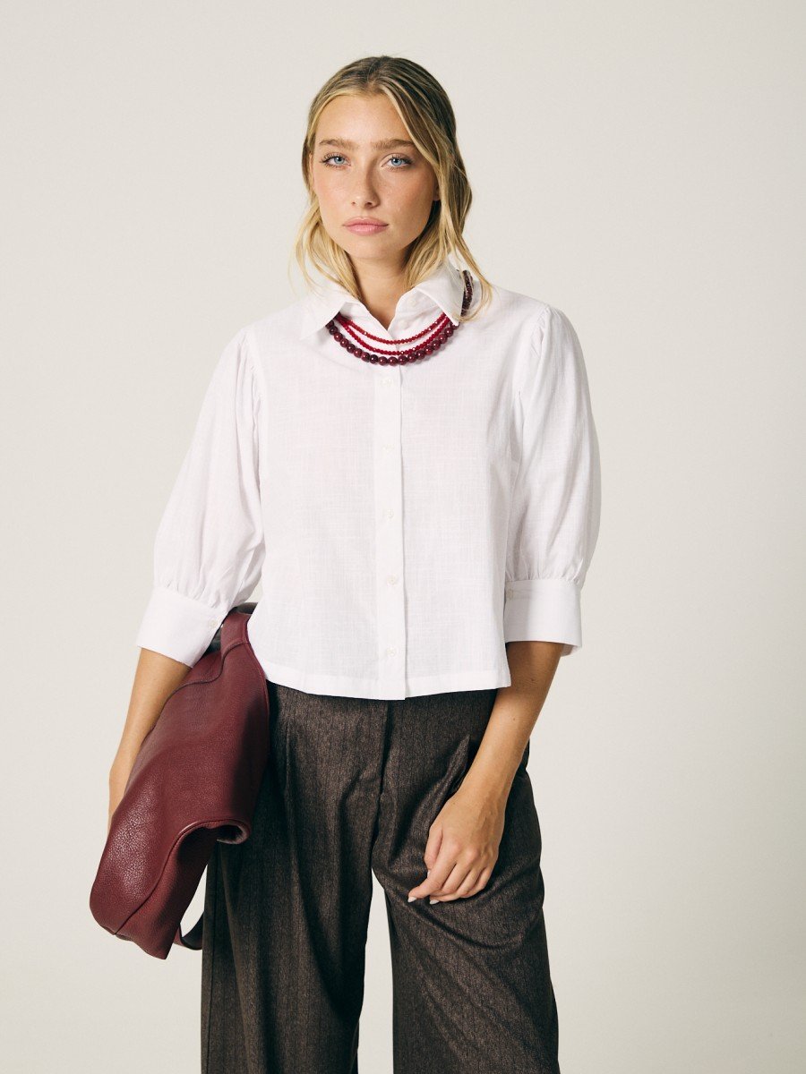 BLUSA MANGAS ABUCHONADAS