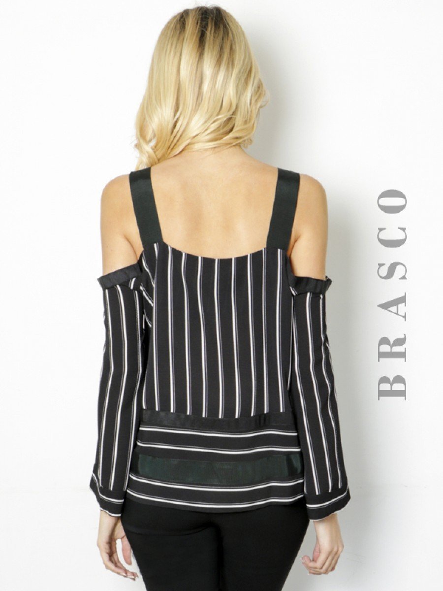 BLUSA RAYADA CON CINTA GROSS