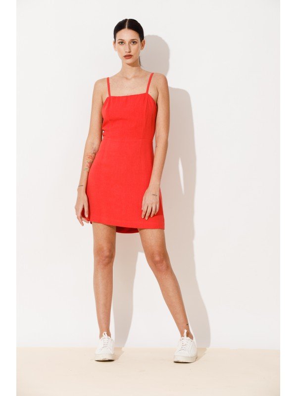 VESTIDO LINO ATADO EN ESPALDA