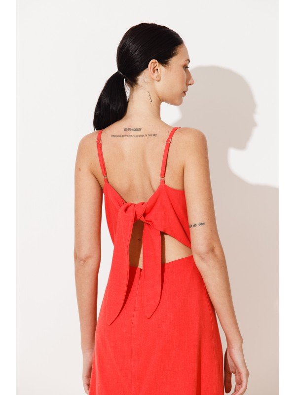 VESTIDO LINO ATADO EN ESPALDA