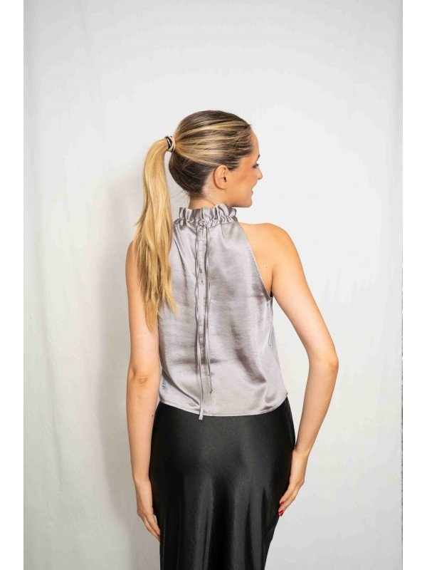 BLUSA SEDA CUELLO ALTO