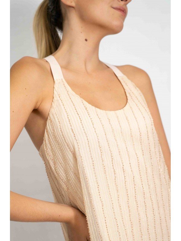 VESTIDO DE TUL BORDADO