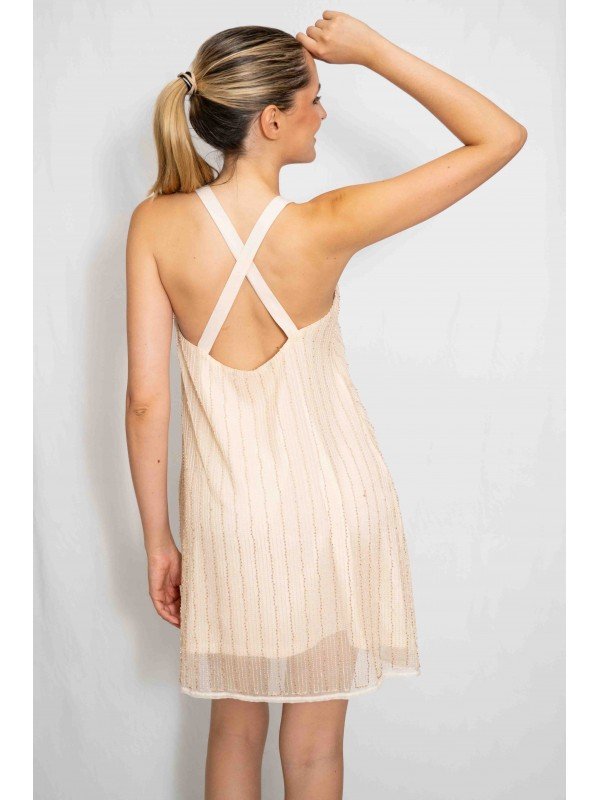 VESTIDO DE TUL BORDADO