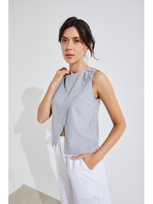 BLUSA DE SEDA CON BOTONES