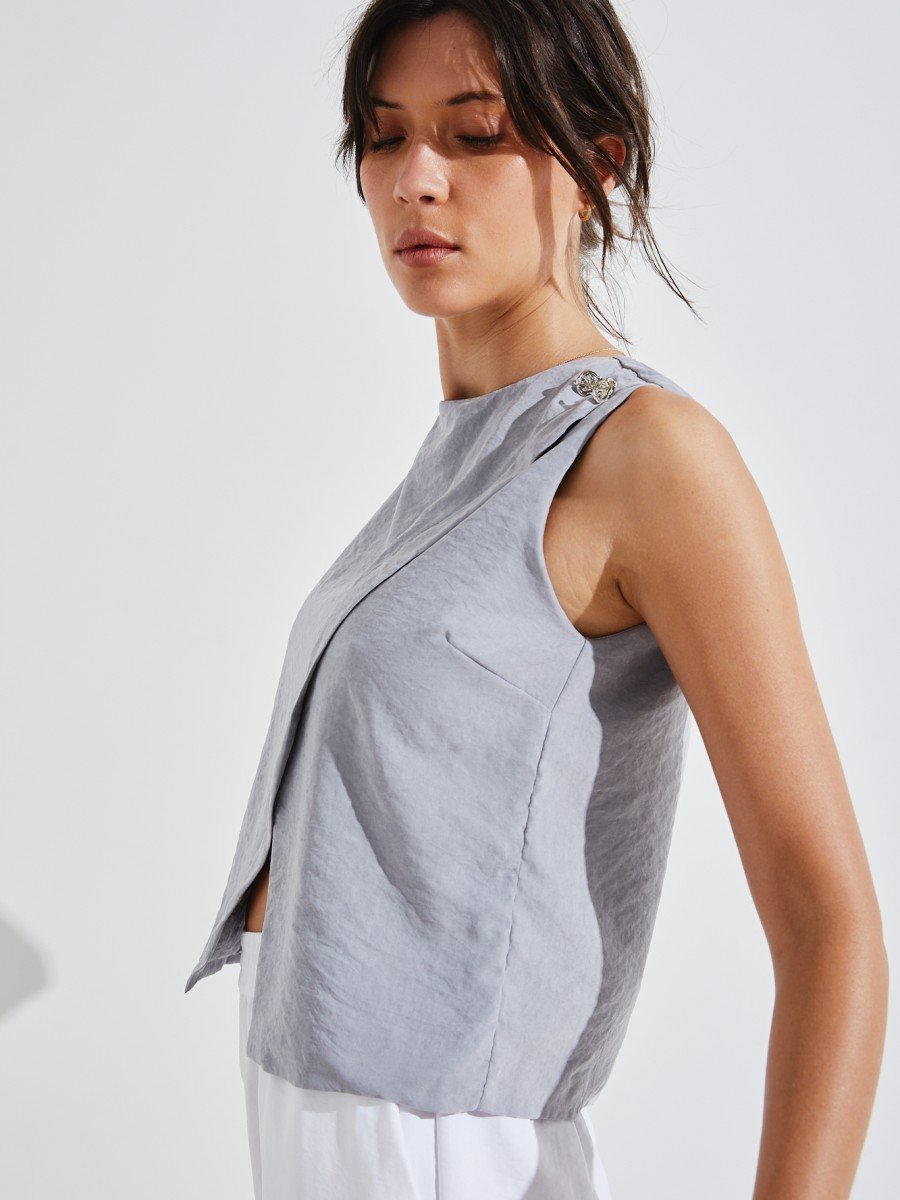 BLUSA DE SEDA CON BOTONES