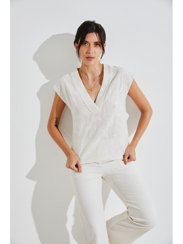 BLUSA LINO BORDADO