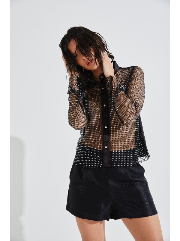 CAMISA DE RED Y STRASS