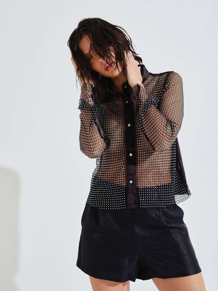 CAMISA DE RED Y STRASS