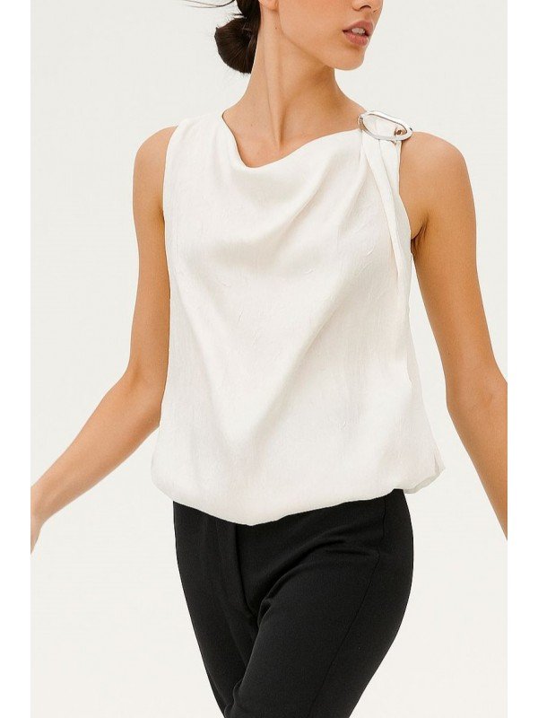 BLUSA DE SEDA CON AVIO
