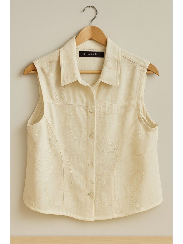CAMISA DE LINO BORDADO