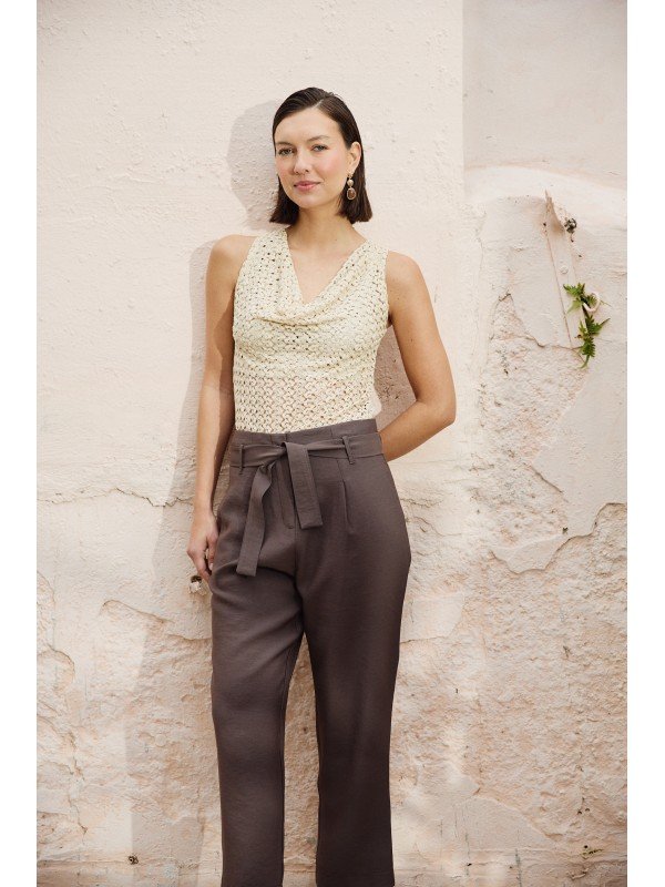 PANTALON CARROT CON LAZO