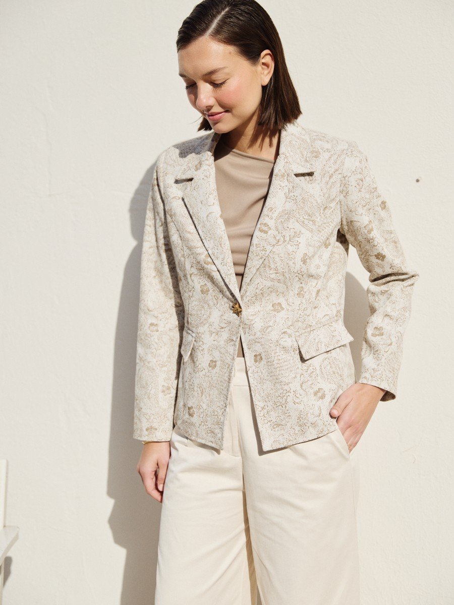 SACO GABARDINA  ESTAMPADA
