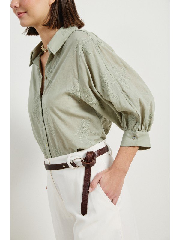 CAMISA BORDADA MANGA 3/4