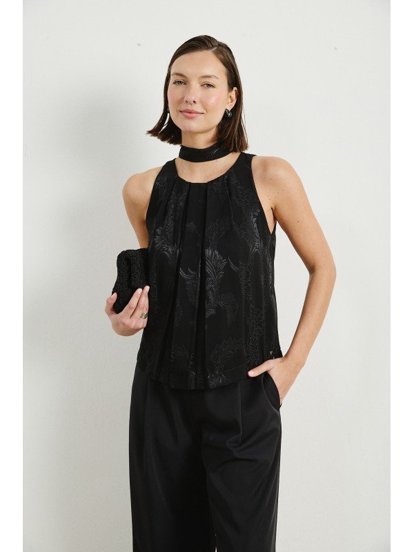 BLUSA DE GASA LABRADA