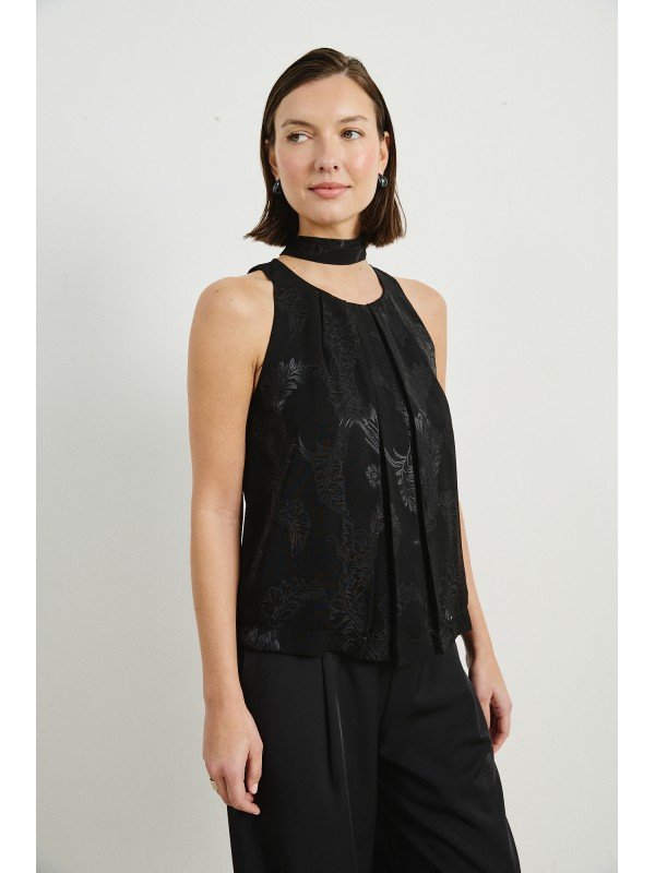 BLUSA DE GASA LABRADA