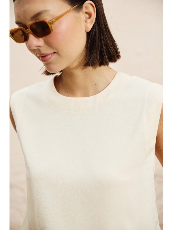 BLUSA DE SEDA FACETADA