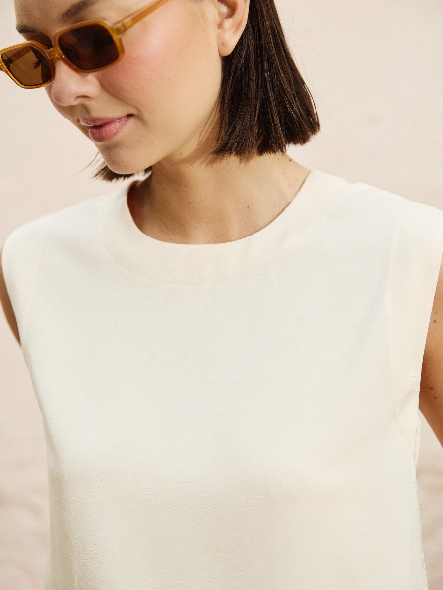 BLUSA DE SEDA FACETADA