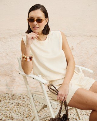 BLUSA DE SEDA FACETADA