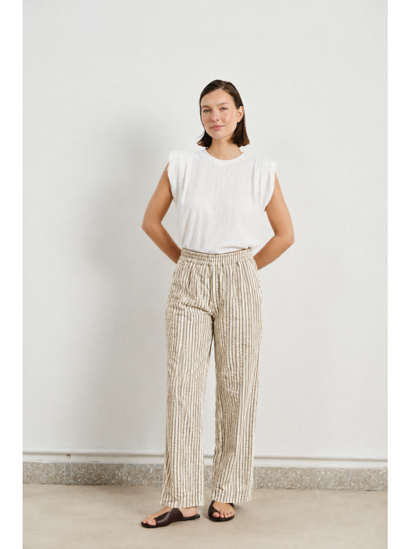 PANTALON RAYADO CON BOLSILLO